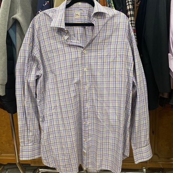 Peter Millar Plaid Long Sleeve Button Down Shirt 💜 XL - Picture 5 of 6